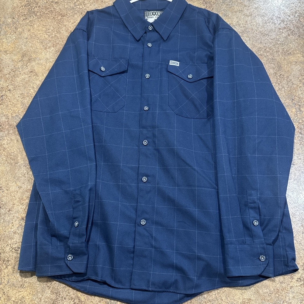 Dixxon The Myers D-Tech Performance Flannel Shirt Blue Windowpane Plaid 3XL